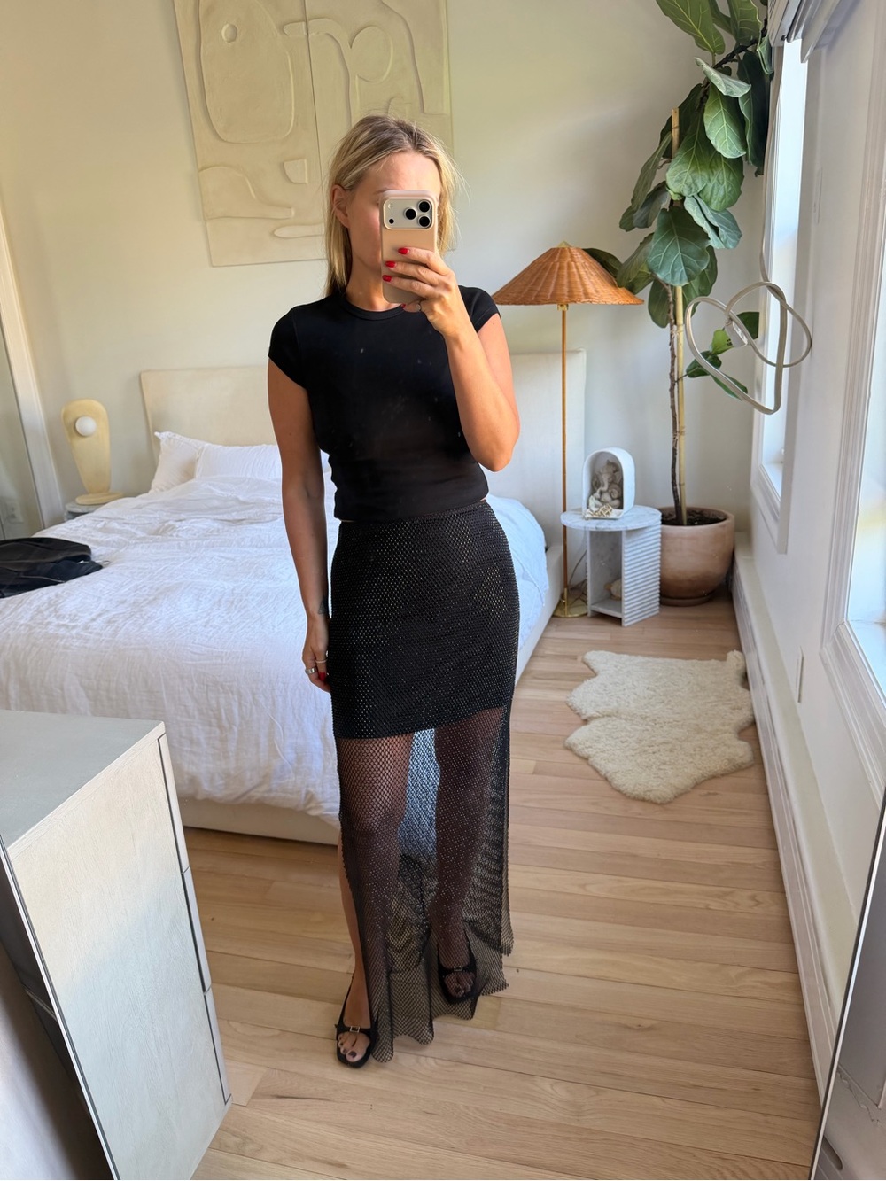 Massimo Dutti Black Rhinestones Skirt Size 4